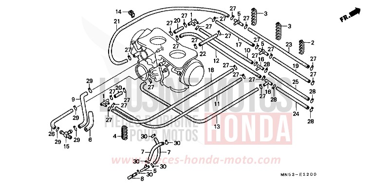 TUBING (1) (GL1500J) for Gold Wing CANDY SPECTRA RED (R176) from 1988